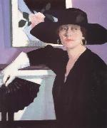Francis Campbell Boileau Cadell Portrait of a Lady in Black oil painting on canvas
